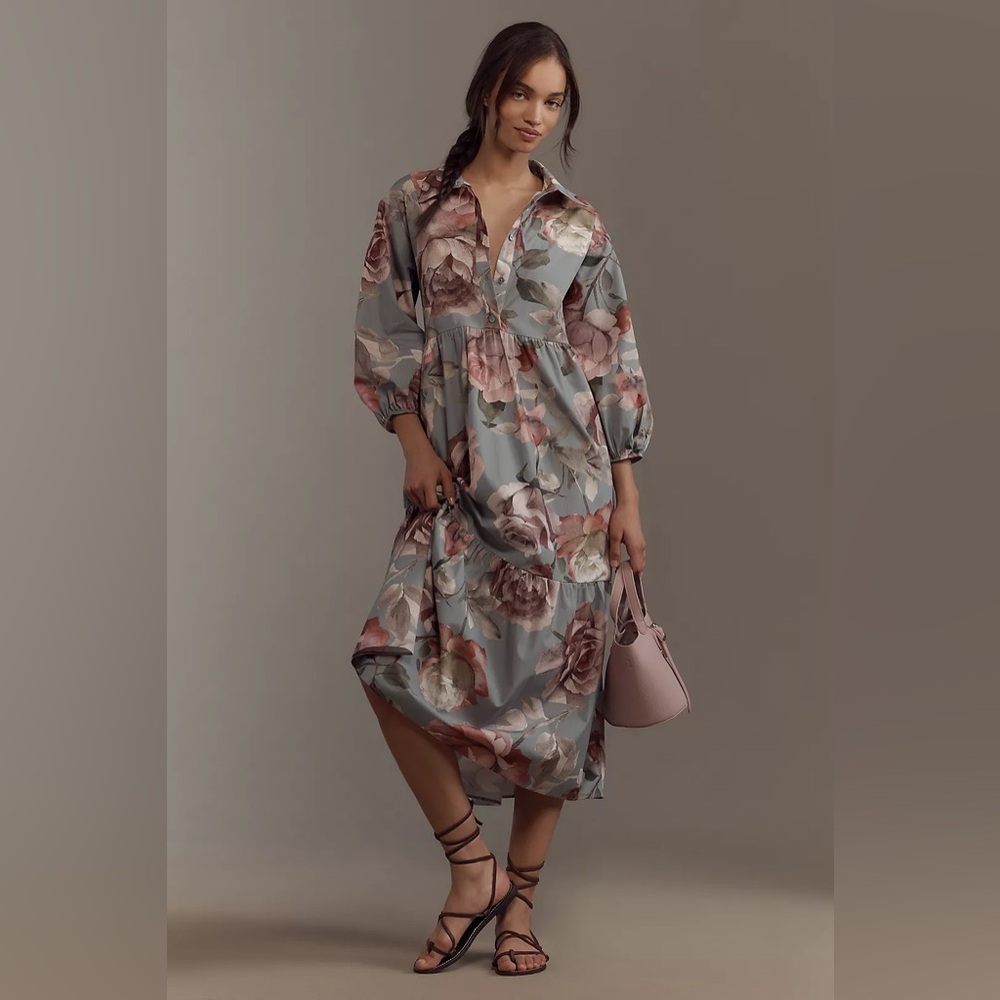 Loverly Grey x Anthropologie The Bettina Shirt mid  Dress by Maeve